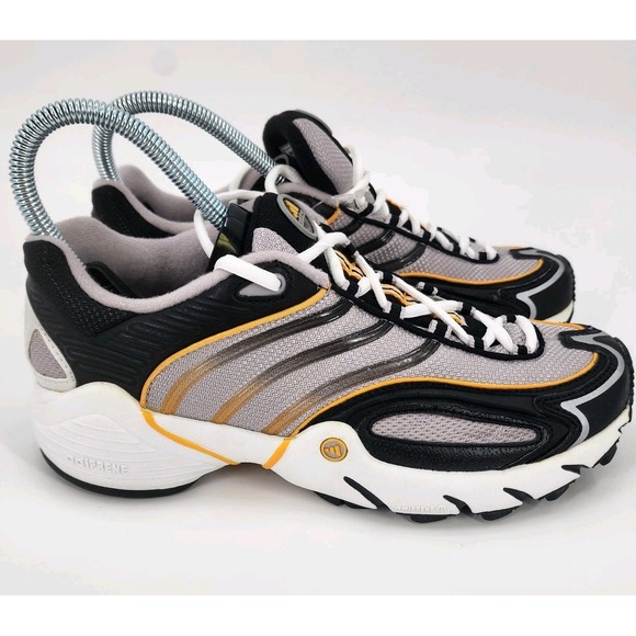 RARE VINTAGE ADIDAS TORSION SNEAKERS WOMENS SIZE 6 BLACK GRAY GOLD Y2K 2000S - Picture 2 of 14